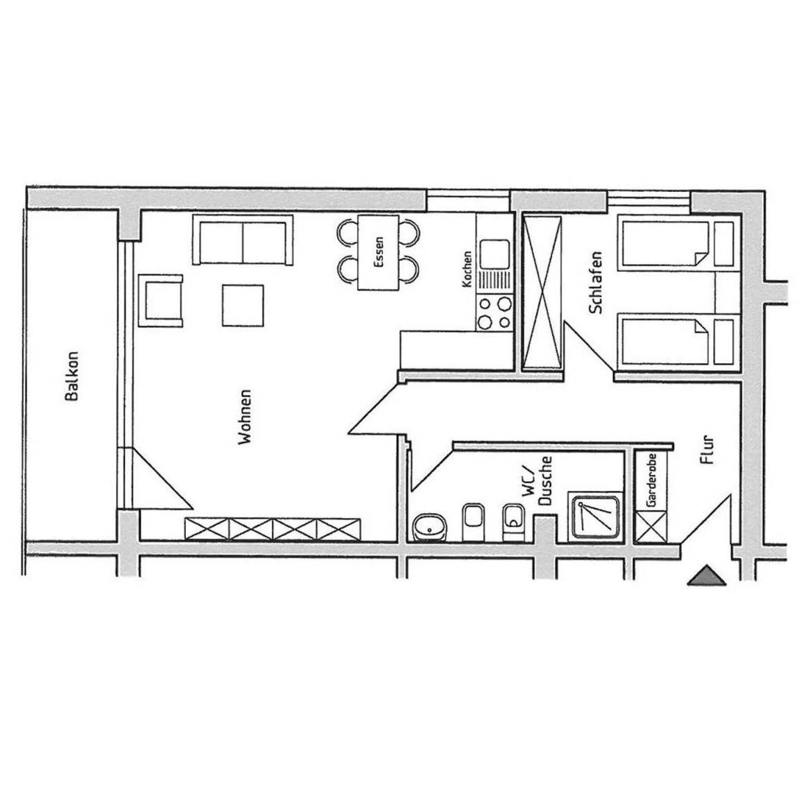 53 m² Ferienwohnung ∙ 1 Schlafzimmer ∙ 3 Gäste – Bild 18