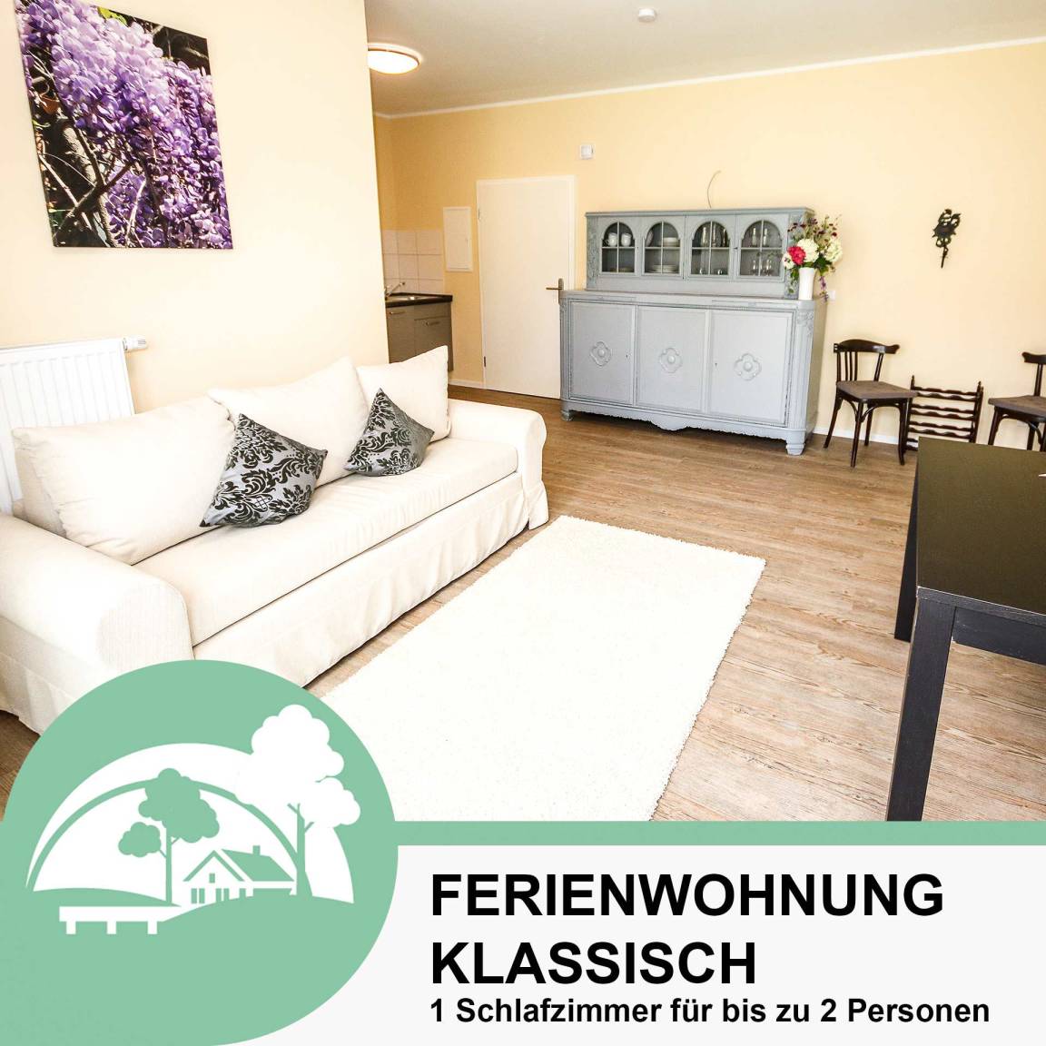 41 M² Ferienwohnung ∙ 1 Schlafzimmer ∙ 2 Gäste - Gransee