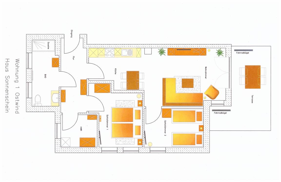 75 m² Ferienwohnung ∙ 2 Schlafzimmer ∙ 4 Gäste – Bild 25