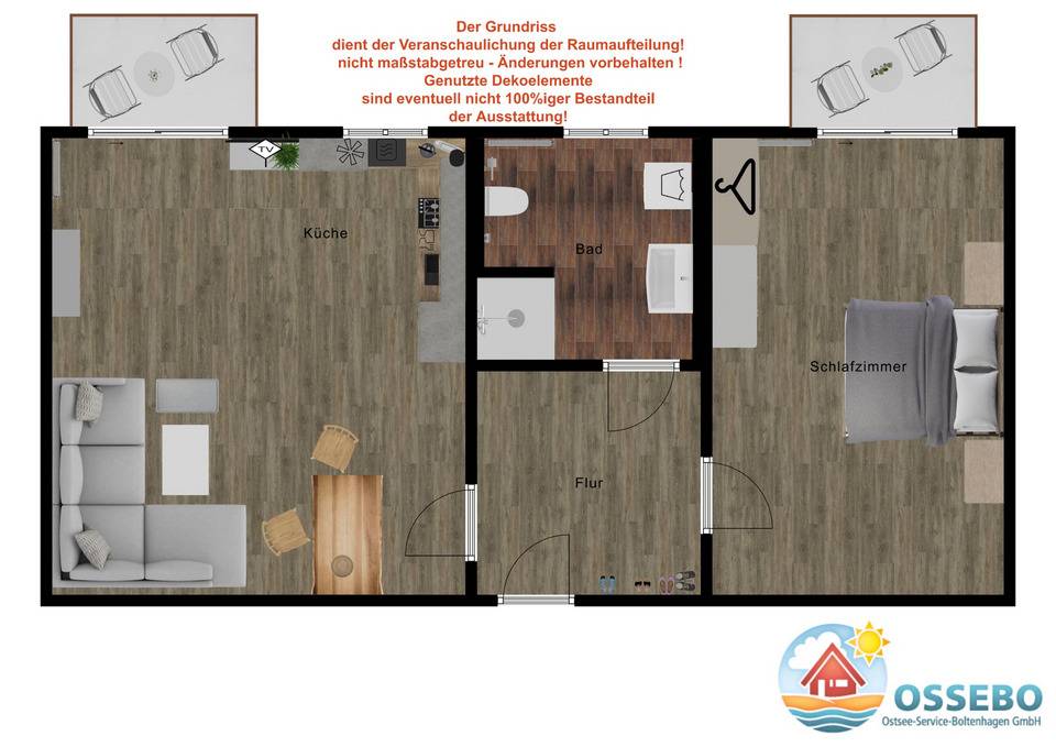 42 m² Ferienwohnung ∙ 1 Schlafzimmer ∙ 2 Gäste – Bild 18