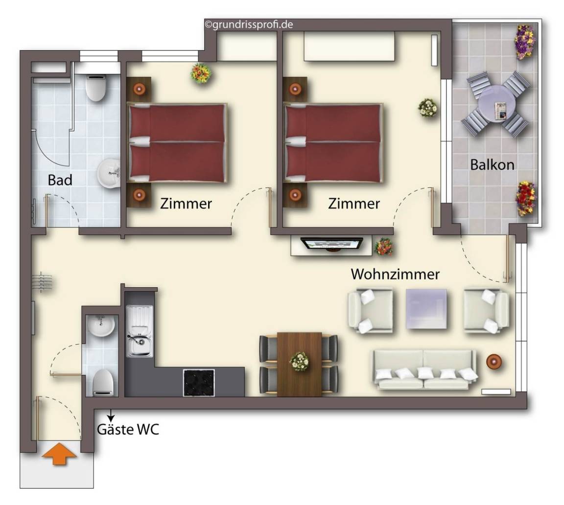 64 m² Ferienwohnung ∙ 2 Schlafzimmer ∙ 4 Gäste – Bild 24