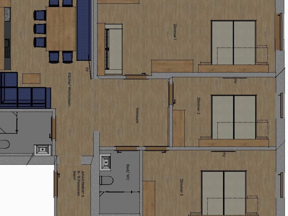 94 m² Ferienwohnung ∙ 3 Schlafzimmer ∙ 11 Gäste – Bild 7