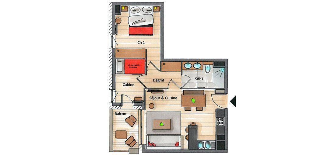 48 m² Ferienwohnung ∙ 1 Schlafzimmer ∙ 4 Gäste – Bild 12