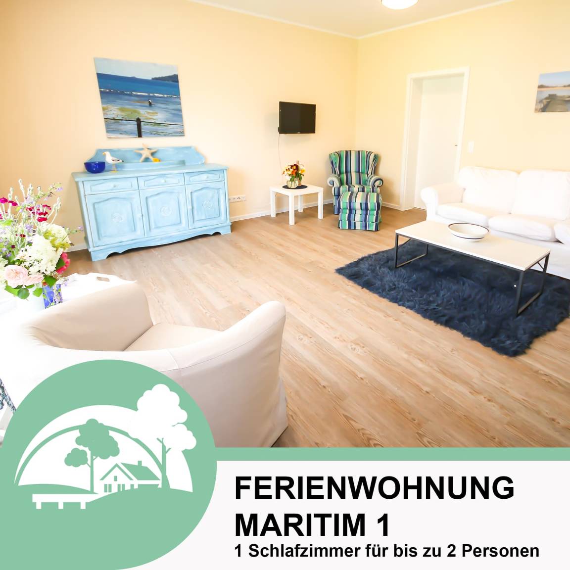 41 M² Ferienwohnung ∙ 1 Schlafzimmer ∙ 2 Gäste - Gransee