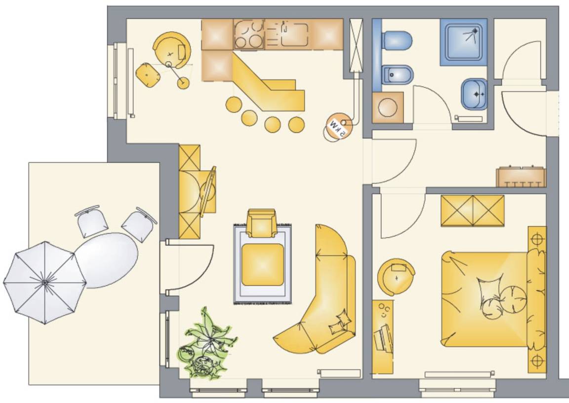 51 m² Ferienwohnung ∙ 1 Schlafzimmer ∙ 3 Gäste – Bild 20