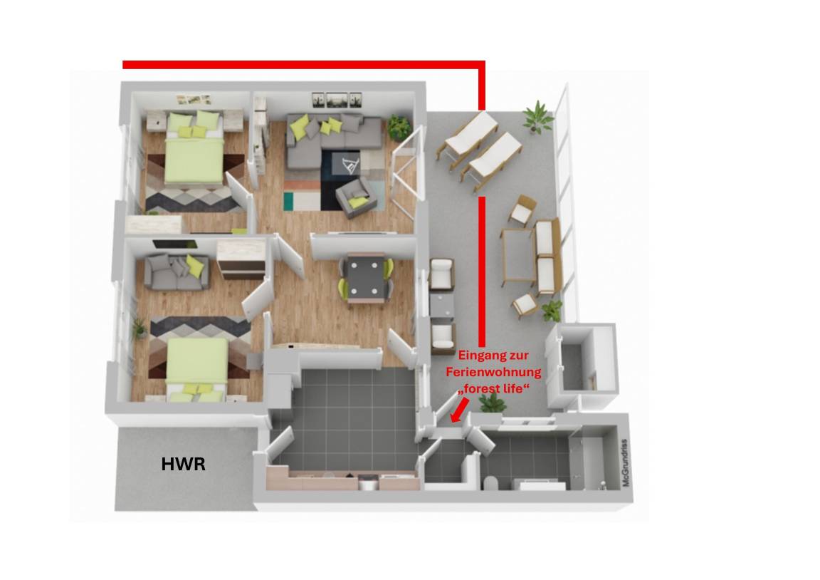 75 m² Ferienwohnung ∙ 2 Schlafzimmer ∙ 5 Gäste – Bild 29