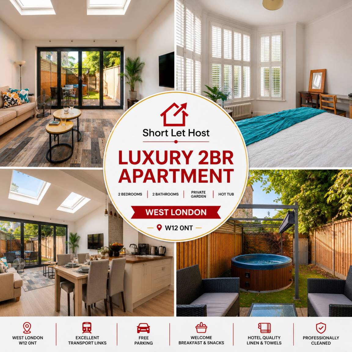 1600 M² Apartment ∙ 2 Bedrooms ∙ 4 Guests - Twickenham