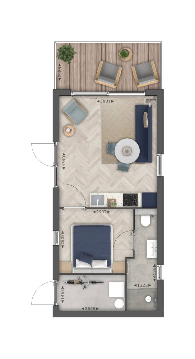 41 M² Ferienhaus ∙ 1 Schlafzimmer ∙ 2 Gäste - Bad Bentheim