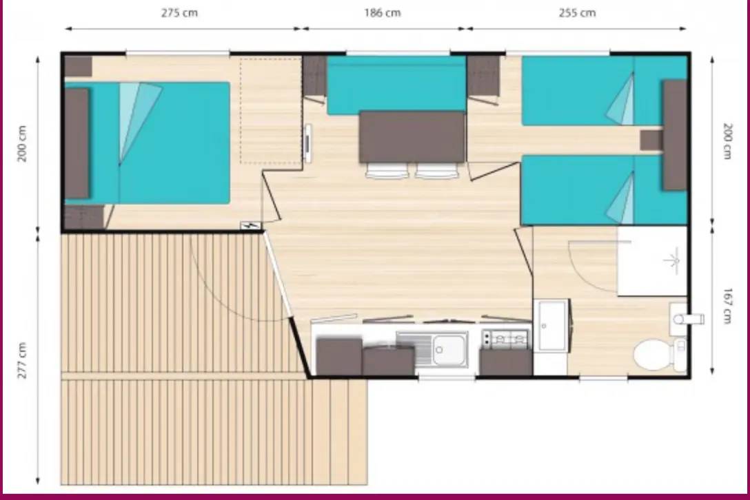 28 M² Mobil-home ∙ 1 Chambre ∙ 4 Personnes - Aiguèze