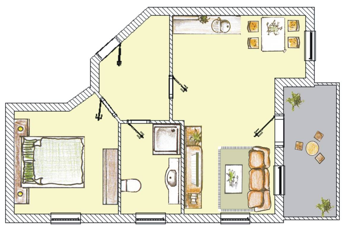 46 m² Ferienwohnung ∙ 1 Schlafzimmer ∙ 4 Gäste – Bild 14