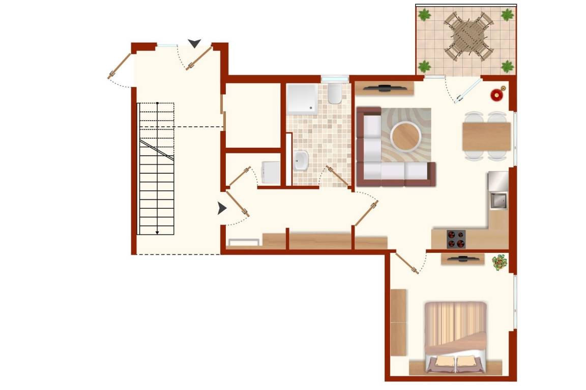 58 m² Ferienwohnung ∙ 1 Schlafzimmer ∙ 3 Gäste – Bild 36