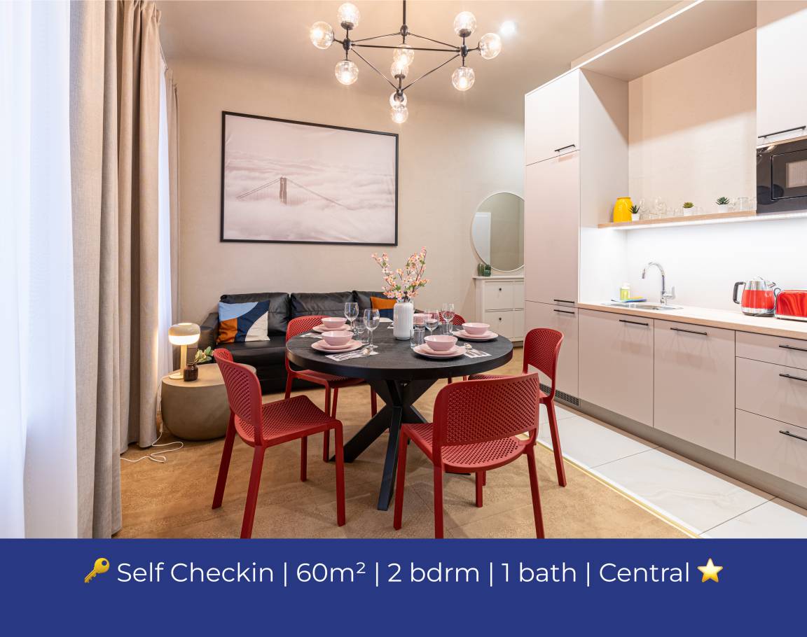 60 M² Apartamento ∙ 2 Habitaciones ∙ 7 Huéspedes - Riga