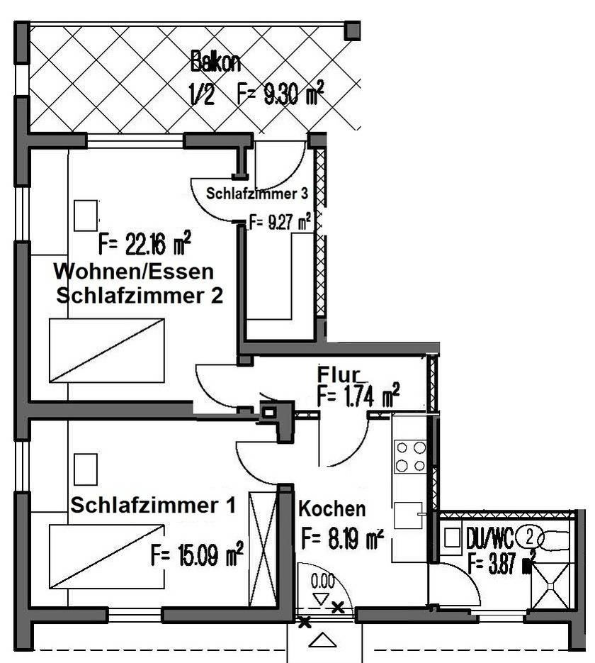62 m² Ferienwohnung ∙ 2 Schlafzimmer ∙ 7 Gäste – Bild 17
