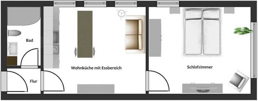 32 m² Ferienwohnung ∙ 1 Schlafzimmer ∙ 2 Gäste – Bild 20