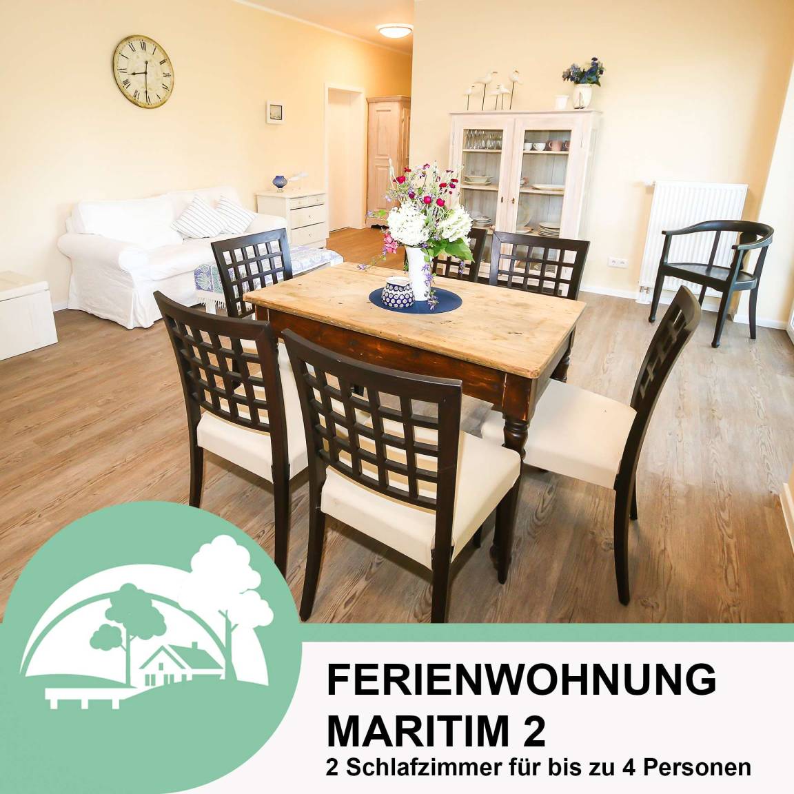 64 M² Ferienwohnung ∙ 2 Schlafzimmer ∙ 4 Gäste - Gransee