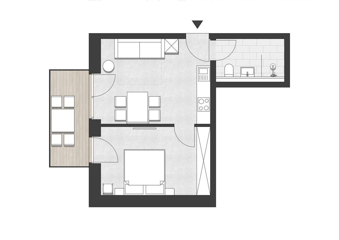 42 m² Ferienwohnung ∙ 1 Schlafzimmer ∙ 4 Gäste – Bild 11