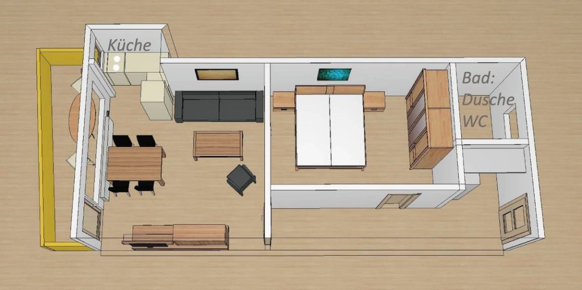 43 m² Ferienwohnung ∙ 1 Schlafzimmer ∙ 4 Gäste – Bild 22