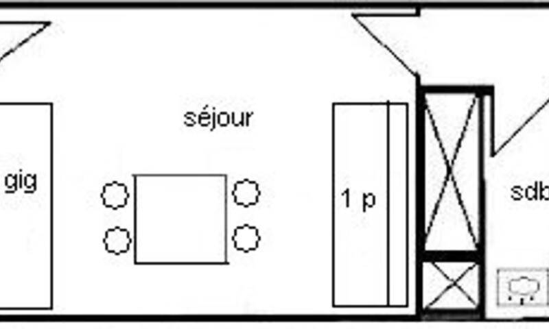 22 m&sup2; Studio 1 Schlafzimmer 4 G&auml;ste
