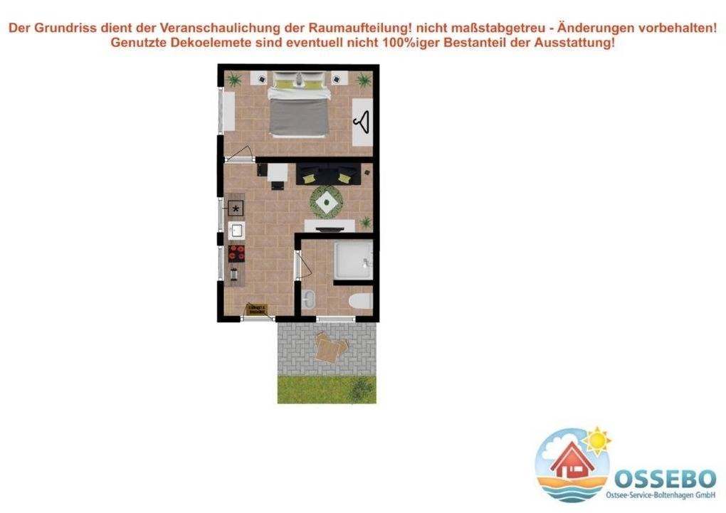35 m² Ferienwohnung ∙ 1 Schlafzimmer ∙ 2 Gäste – Bild 14