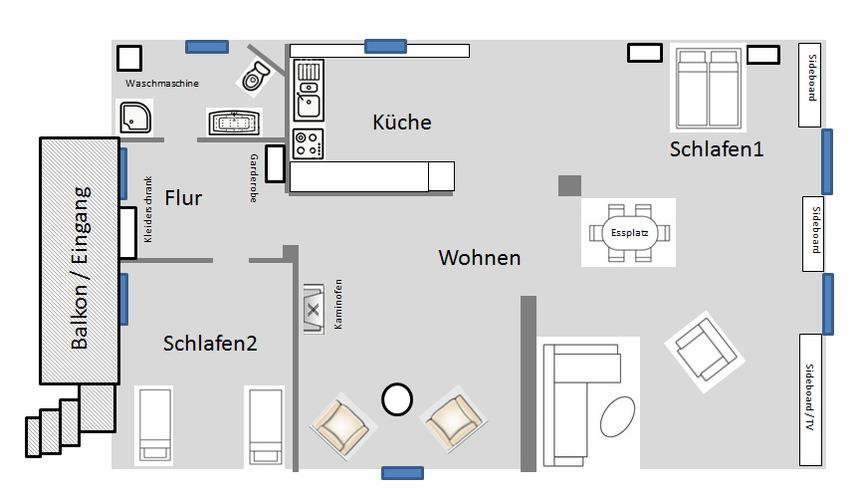 80 m² Ferienwohnung ∙ 1 Schlafzimmer ∙ 6 Gäste – Bild 18
