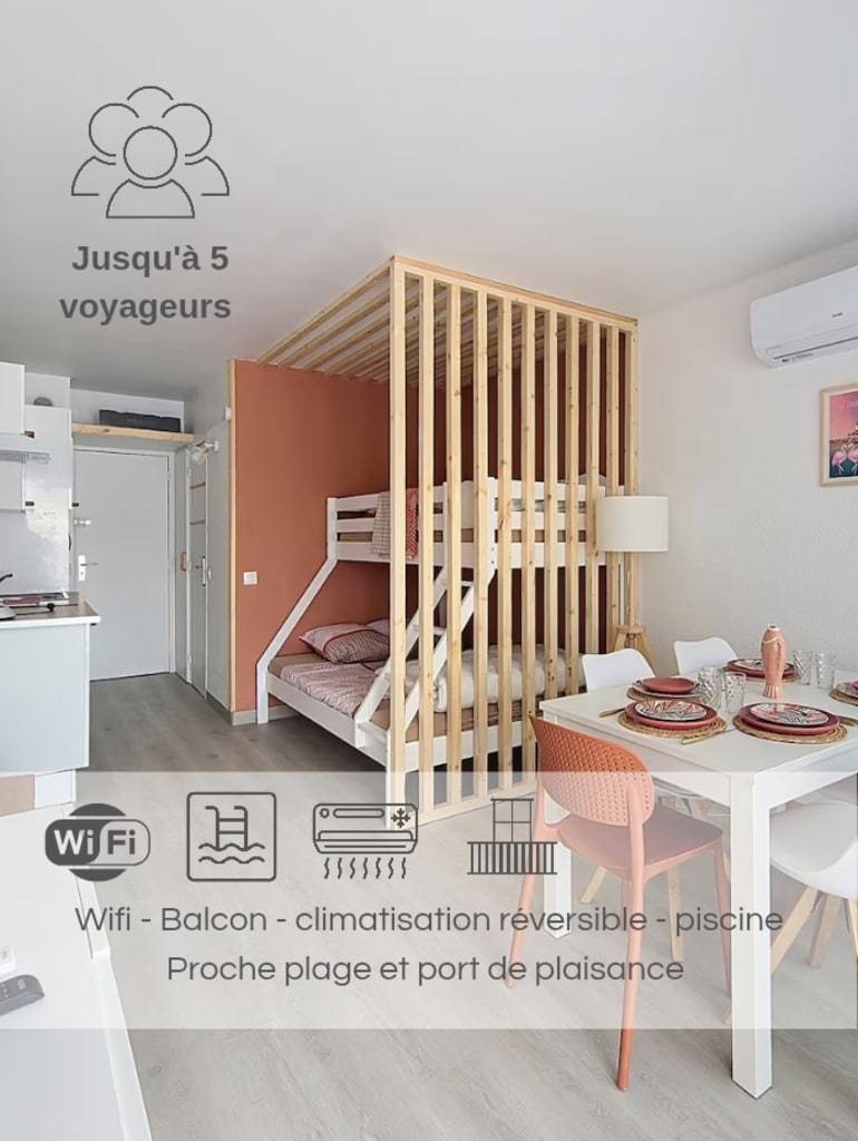 27 M² Studio ∙ 5 Personnes - Aigues-Mortes