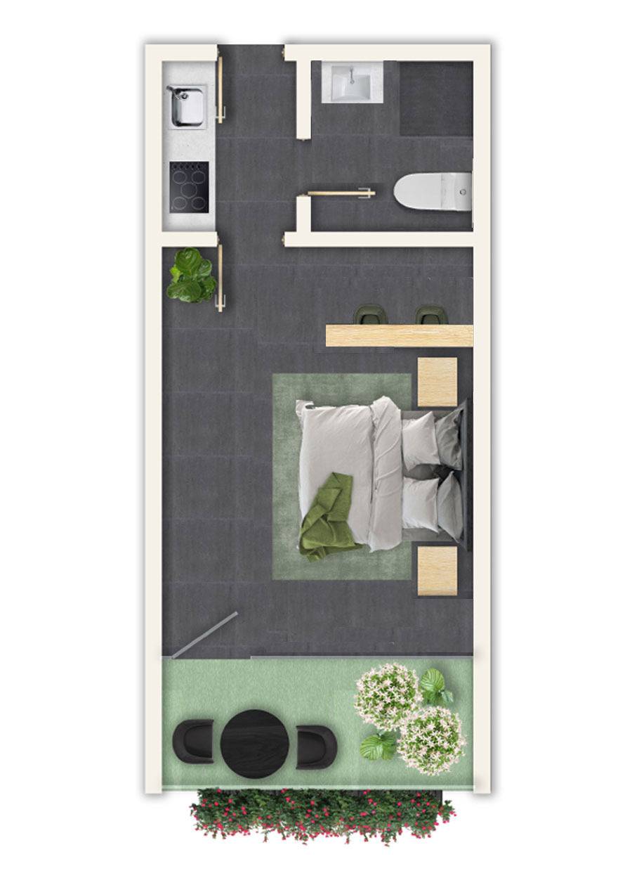 28 m² Ferienwohnung ∙ 1 Schlafzimmer ∙ 2 Gäste – Bild 10