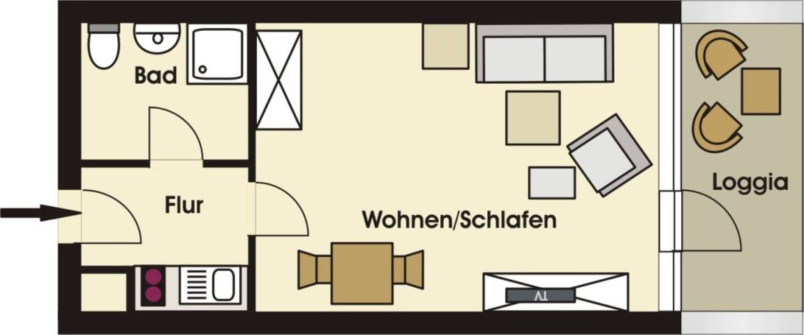 30 M² Apartamento ∙ 2 Huéspedes - Travemünde
