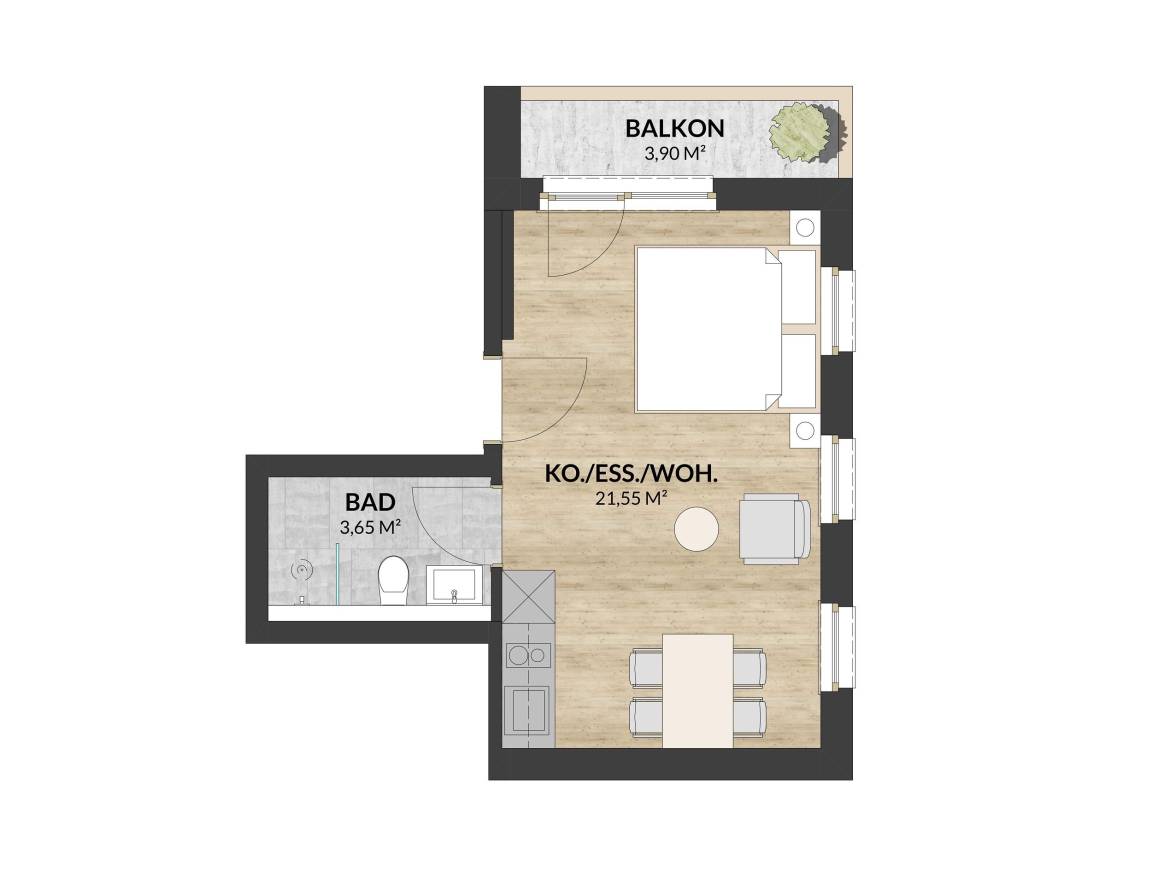 25 M² Studio Flat ∙ 1 Bedroom ∙ 2 Guests - Soelden