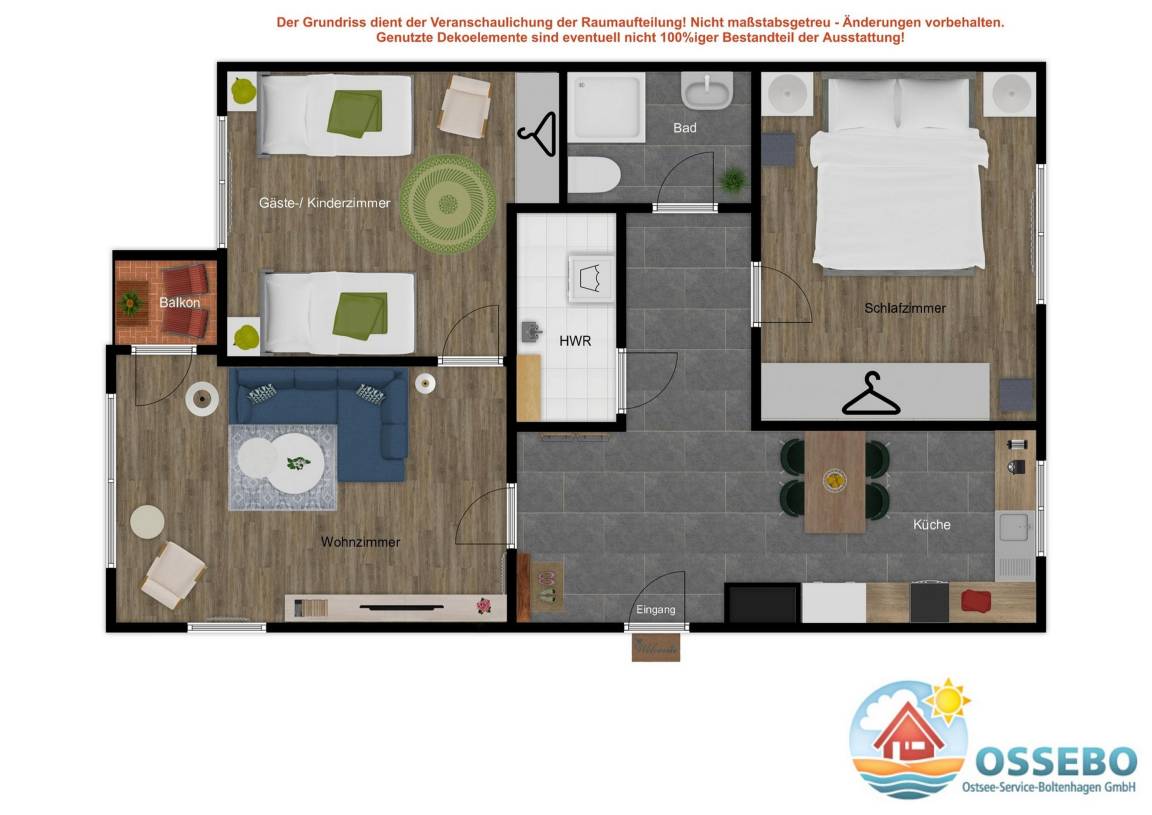 65 m² Ferienwohnung ∙ 2 Schlafzimmer ∙ 4 Gäste – Bild 34