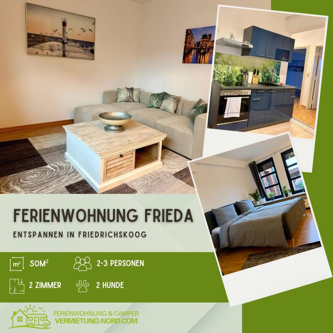 50 m&sup2; Ferienwohnung 1 Schlafzimmer 3 G&auml;ste