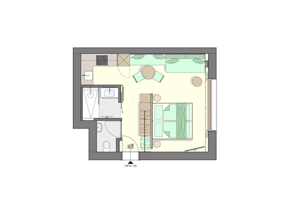 30 M² Studio Flat ∙ 1 Bedroom ∙ 2 Guests - Obergurgl