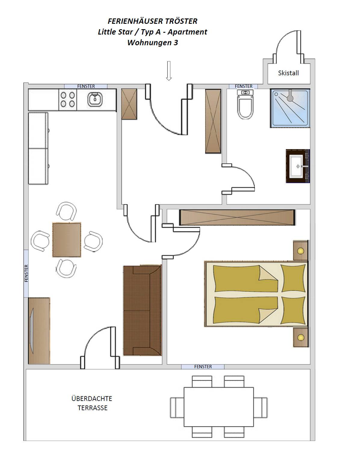 44 m² Ferienwohnung ∙ 1 Schlafzimmer ∙ 4 Gäste – Bild 38