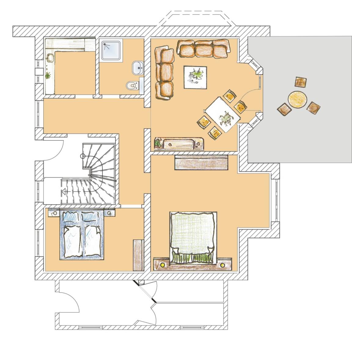 77 m² Ferienwohnung ∙ 2 Schlafzimmer ∙ 4 Gäste – Bild 13