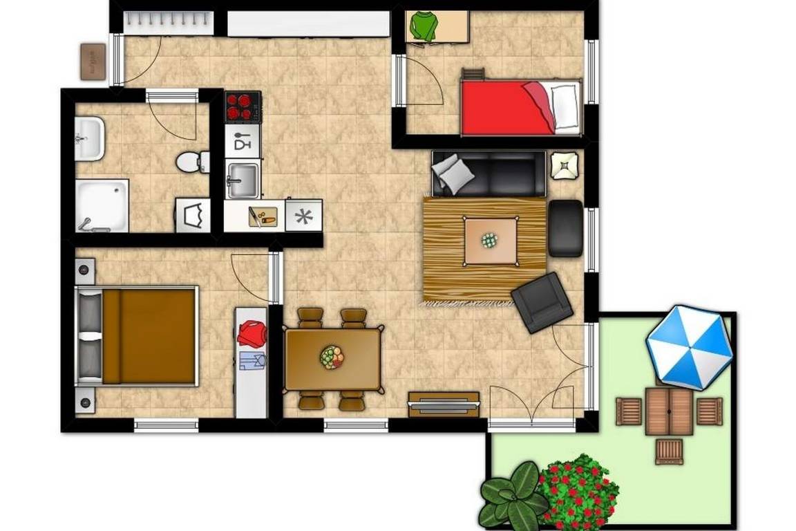 56 m² Ferienwohnung ∙ 2 Schlafzimmer ∙ 4 Gäste – Bild 20