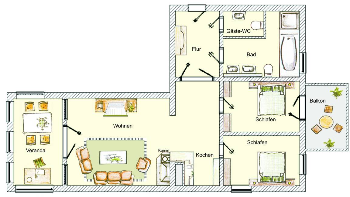 89 m² Ferienwohnung ∙ 2 Schlafzimmer ∙ 5 Gäste – Bild 28