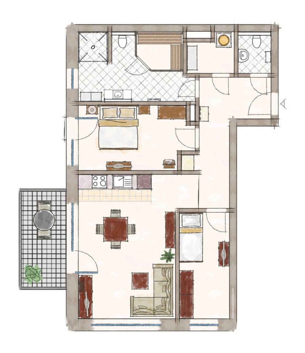 75 m² Ferienwohnung ∙ 2 Schlafzimmer ∙ 5 Gäste – Bild 23