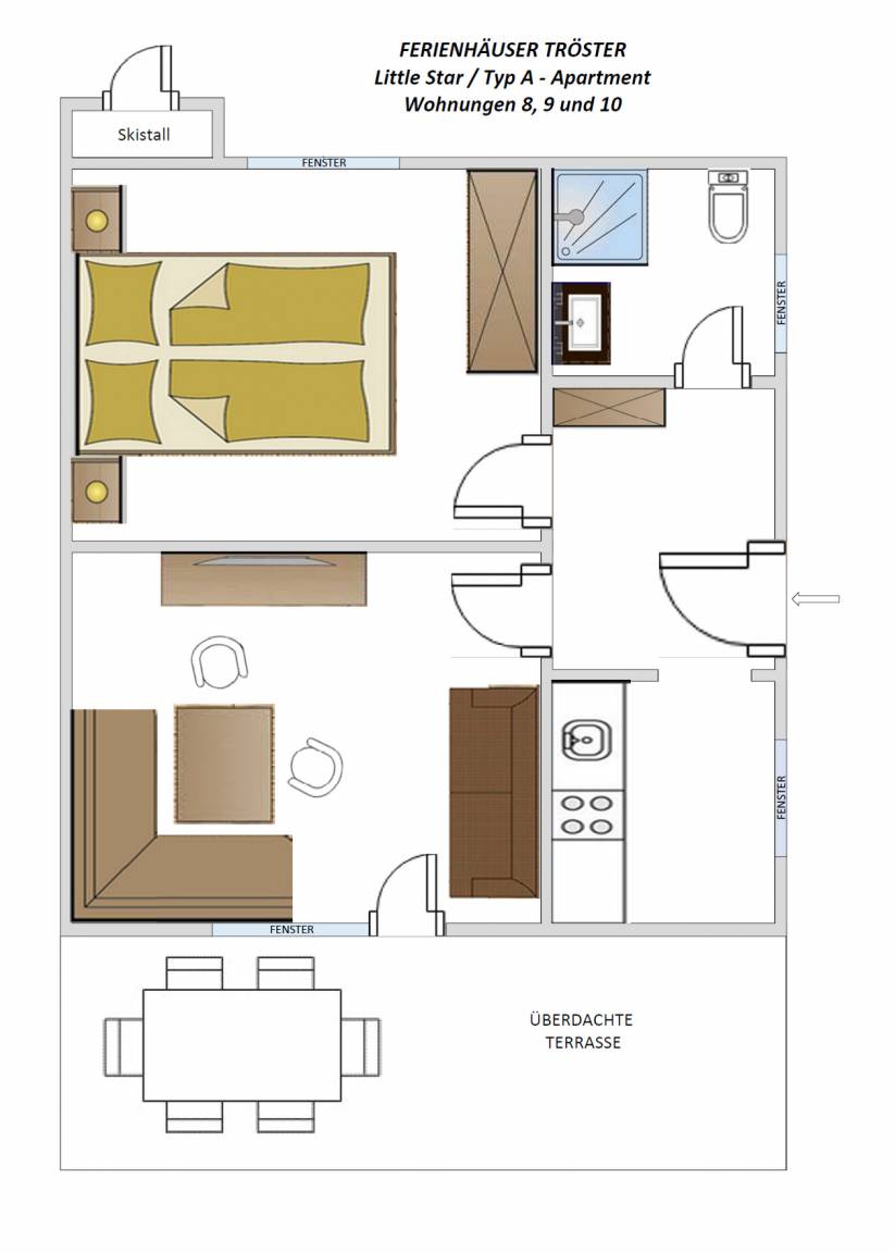 44 m² Ferienwohnung ∙ 1 Schlafzimmer ∙ 4 Gäste – Bild 39