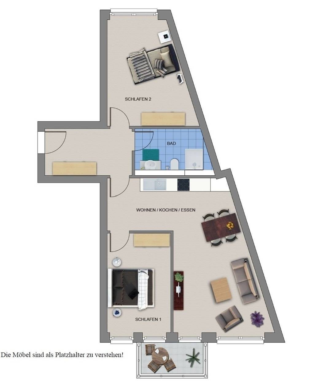 80 m² Ferienwohnung ∙ 2 Schlafzimmer ∙ 4 Gäste – Bild 3