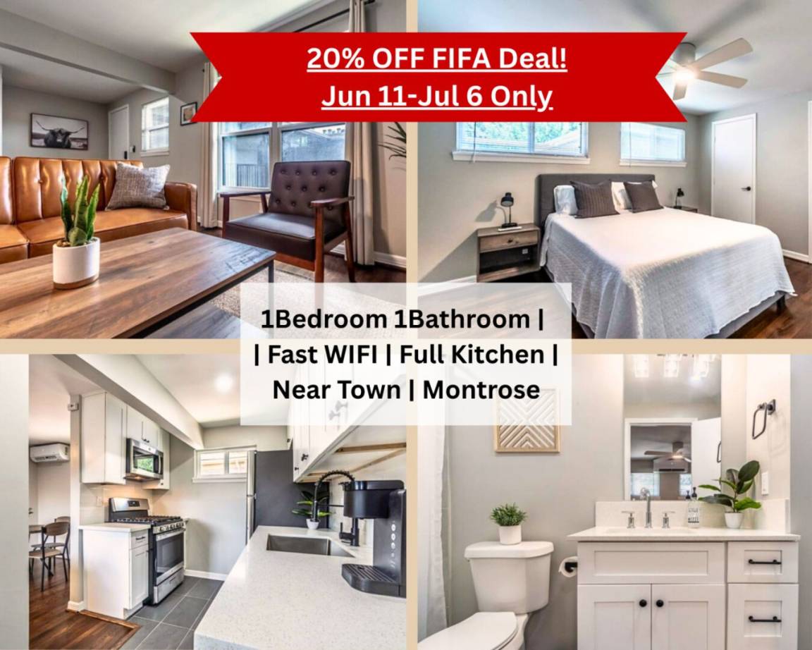65 M² Apartamento ∙ 1 Habitación ∙ 3 Huéspedes - Houston, TX