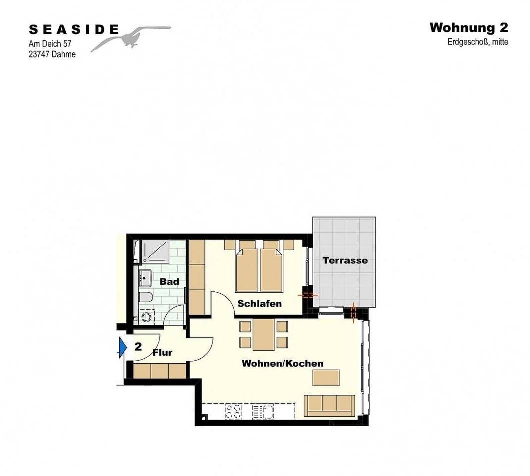 48 m² Ferienwohnung ∙ 1 Schlafzimmer ∙ 4 Gäste – Bild 16