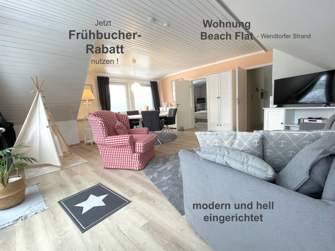 60 m² Ferienwohnung ∙ 1 Schlafzimmer ∙ 4 Gäste – Bild 1