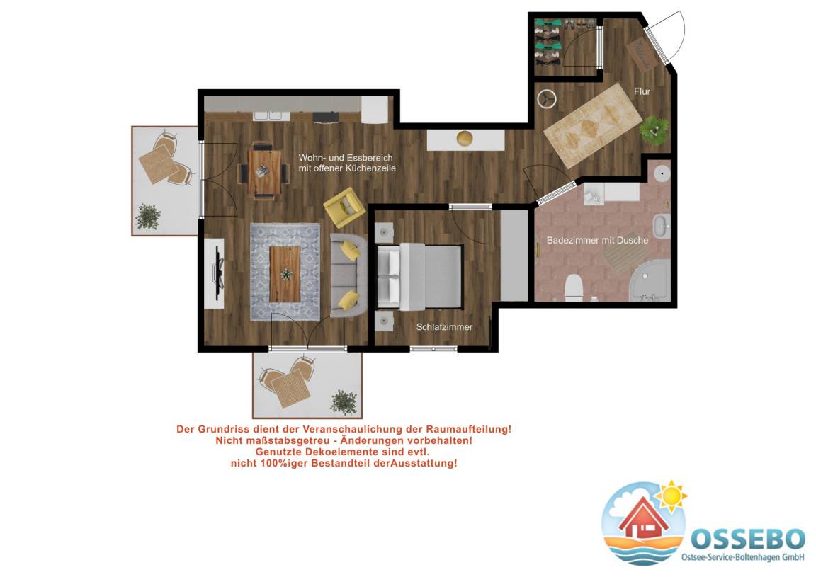 55 m² Ferienwohnung ∙ 1 Schlafzimmer ∙ 2 Gäste – Bild 29