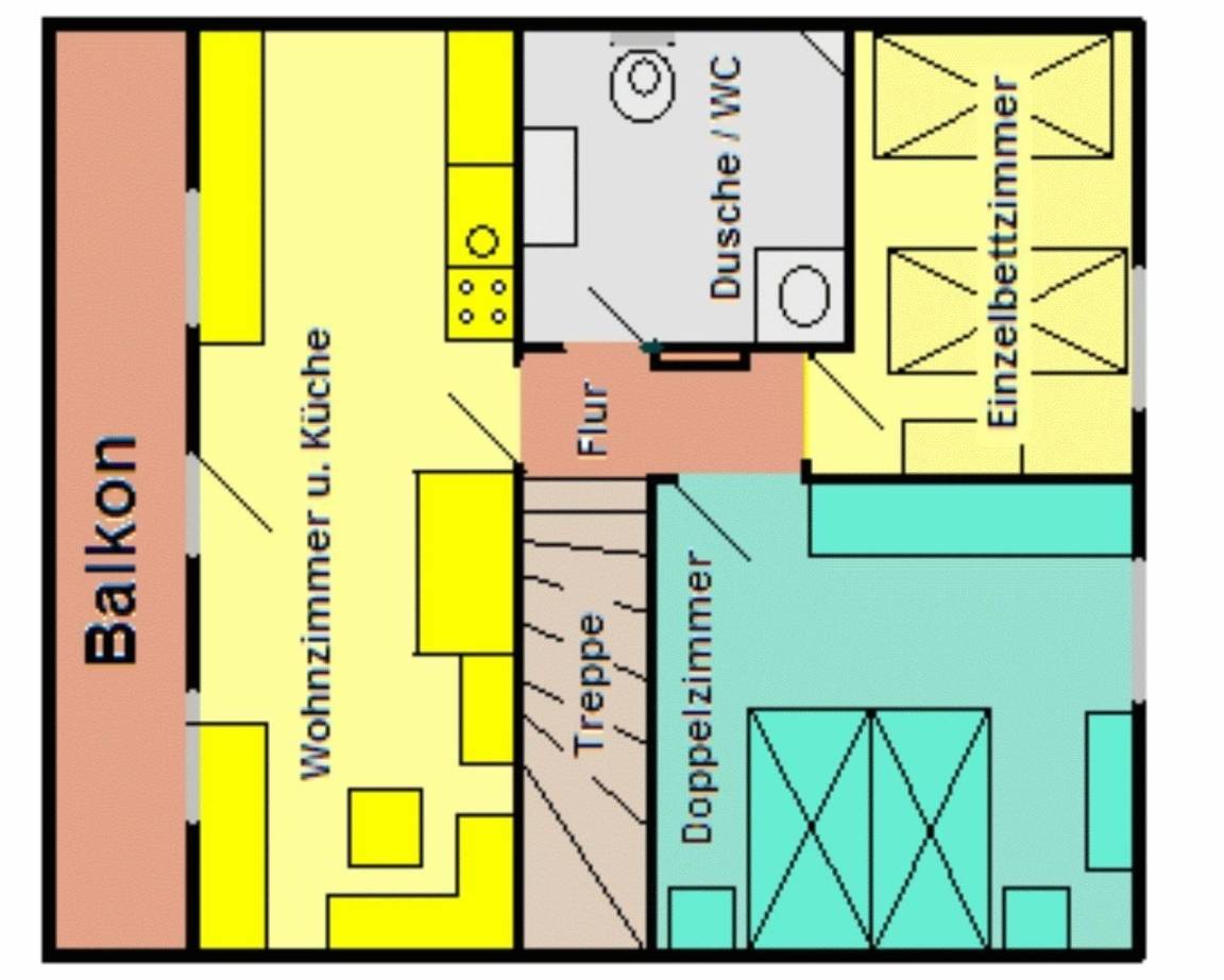 55 m² Ferienwohnung ∙ 2 Schlafzimmer ∙ 4 Gäste – Bild 14