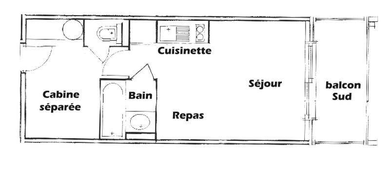 24 m&sup2; Studio 1 Schlafzimmer 4 G&auml;ste