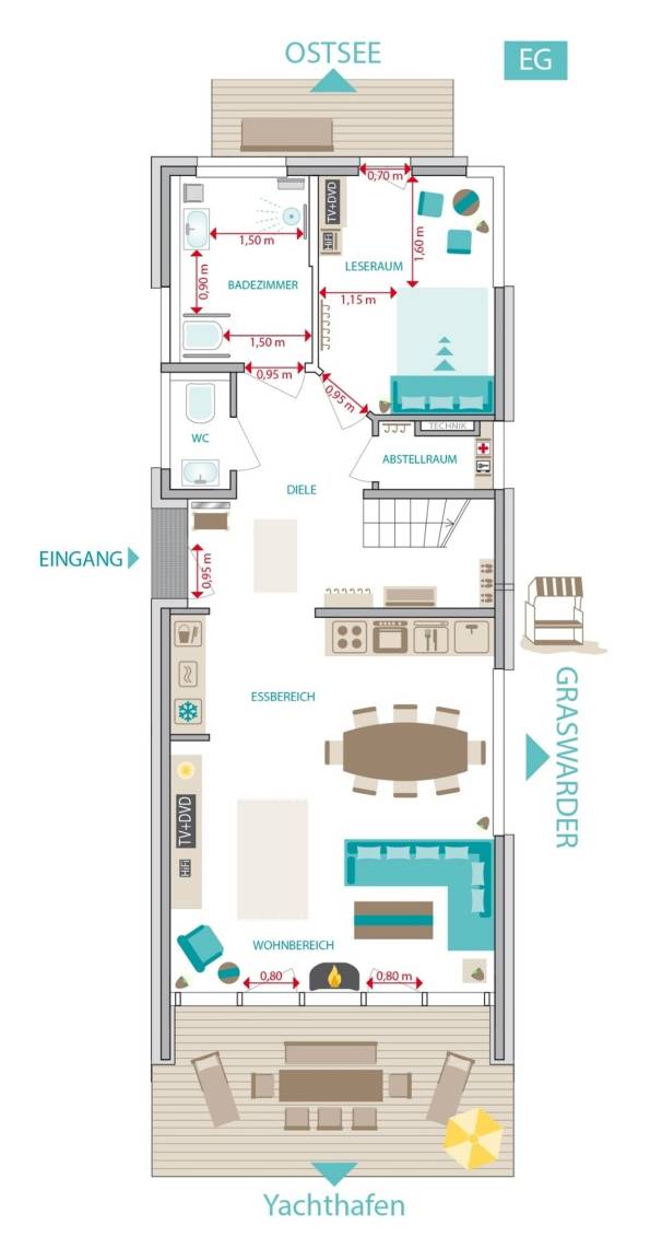 138 m² Ferienhaus ∙ 3 Schlafzimmer ∙ 8 Gäste – Bild 25