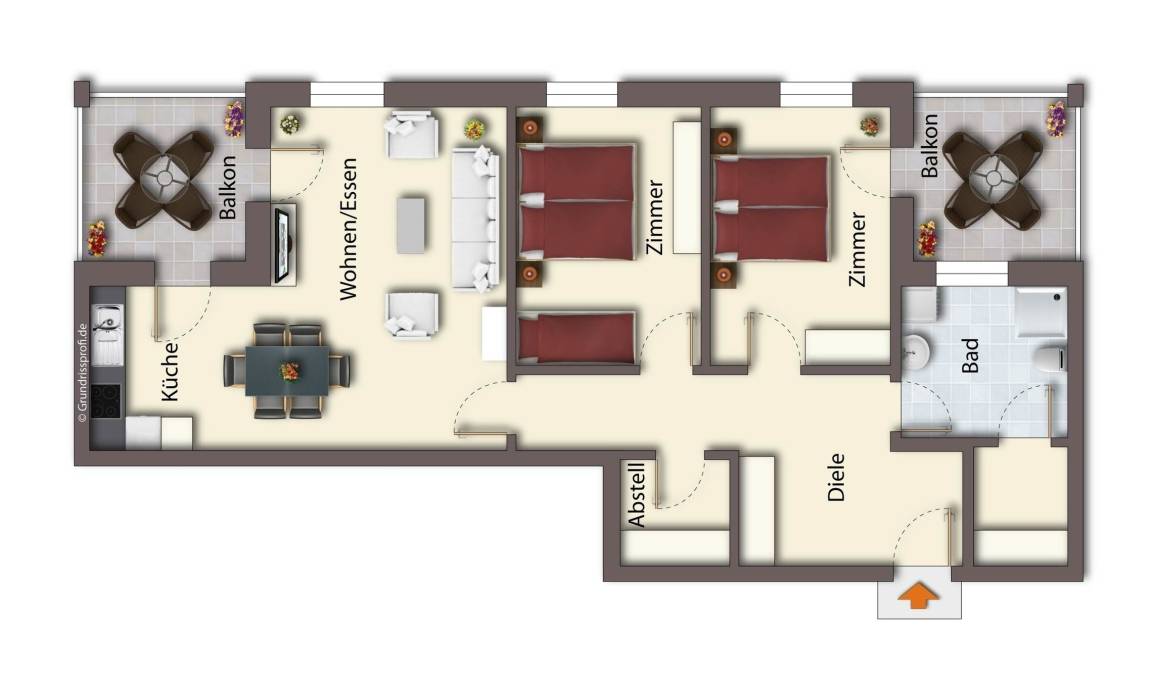 90 m² Ferienwohnung ∙ 2 Schlafzimmer ∙ 5 Gäste – Bild 20