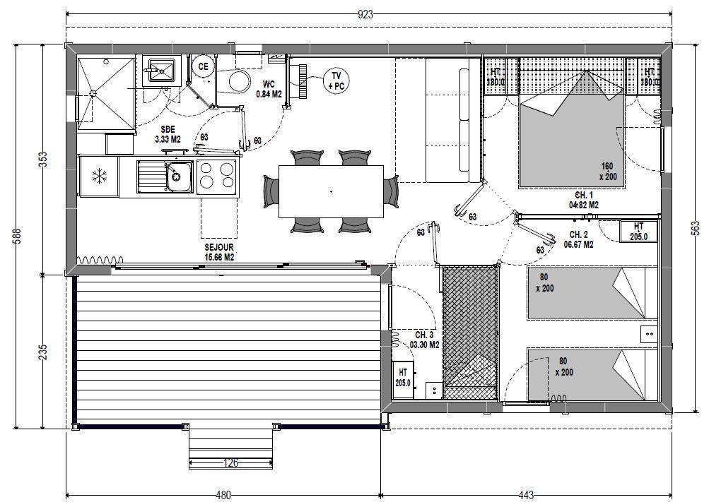 32 m² Chalet ∙ 2 Schlafzimmer ∙ 4 Gäste – Bild 7