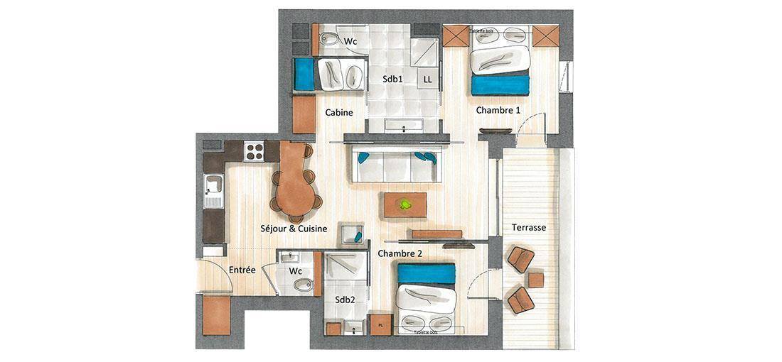 63 m² Ferienwohnung ∙ 2 Schlafzimmer ∙ 6 Gäste – Bild 13