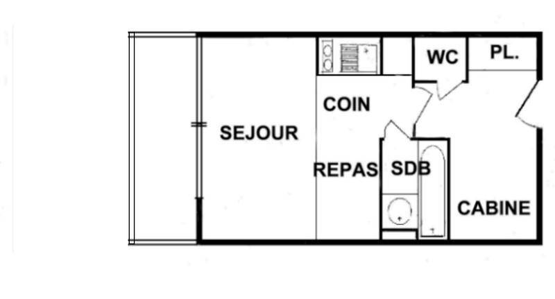 24 m&sup2; Studio 1 Schlafzimmer 4 G&auml;ste