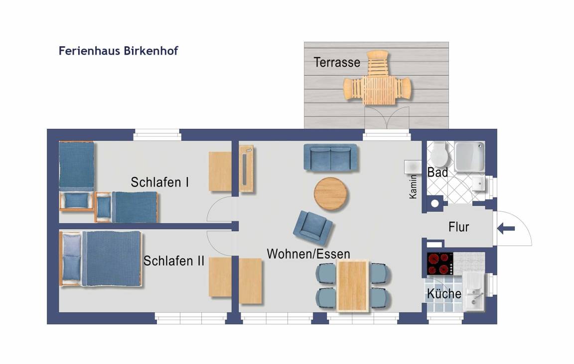 48 m² Ferienhaus ∙ 2 Schlafzimmer ∙ 4 Gäste – Bild 17